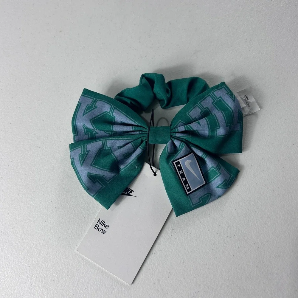 Nike Team Bow Scrunchie Womens Green Lavender Athletic‎ Hair Accessory NEW